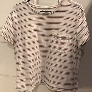 Madewell Striped Boxy Crop Tee